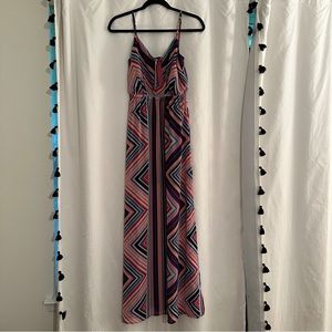 Express Colorful Rainbow Striped Maxi Dress NWT Size XS